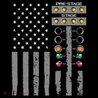 American Flag Drag Racing Strip Tree Light For Dragster Flexfit Unipanel Trucker Cap