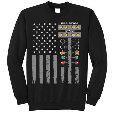 American Flag Drag Racing Strip Tree Light For Dragster Sweatshirt