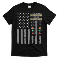 American Flag Drag Racing Strip Tree Light For Dragster T-Shirt