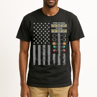 American Flag Drag Racing Strip Tree Light For Dragster Tall T-Shirt