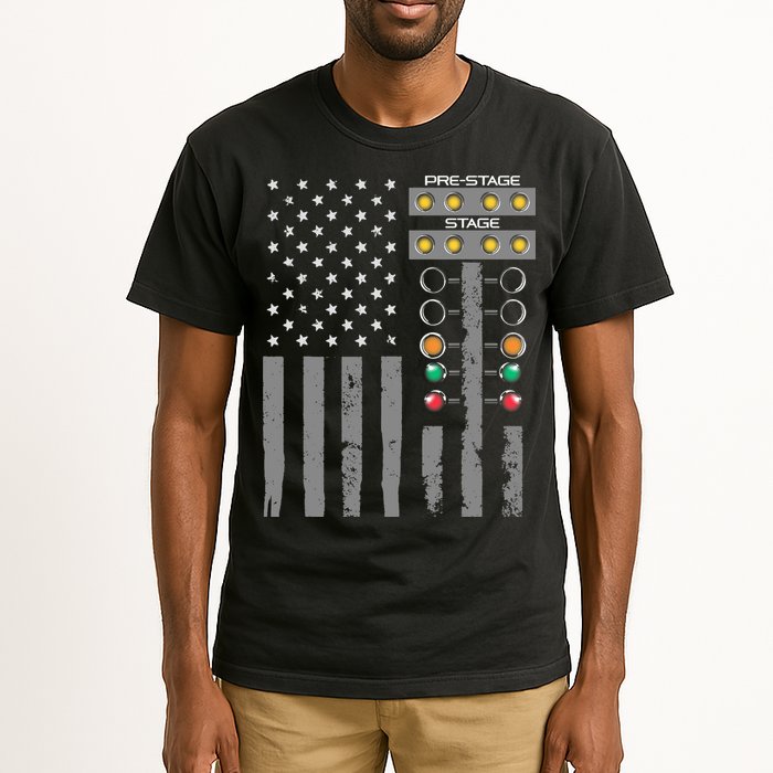 American Flag Drag Racing Strip Tree Light For Dragster Tall T-Shirt