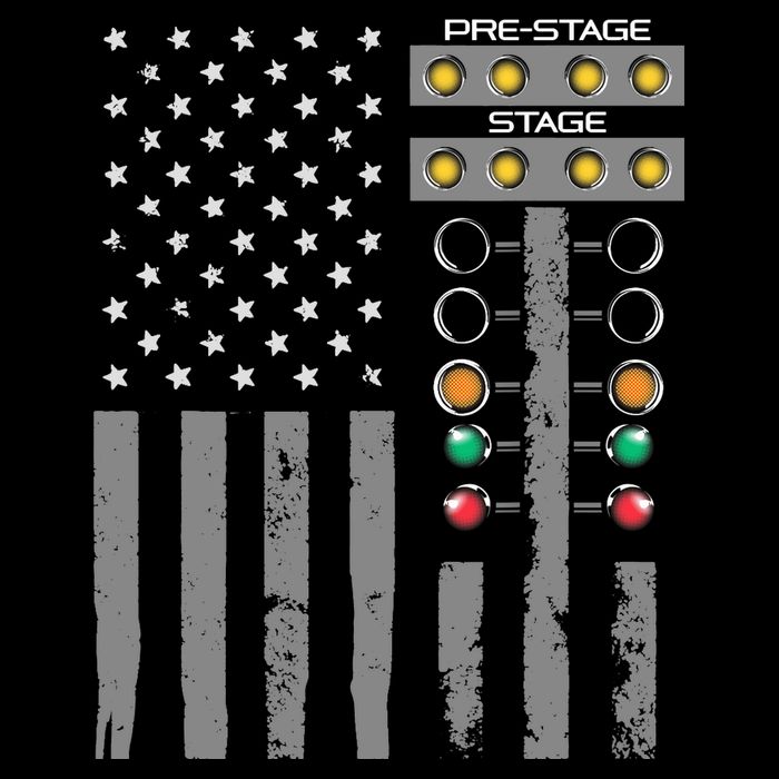 American Flag Drag Racing Strip Tree Light For Dragster Drawstring Bag