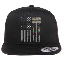 American Flag Drag Racing Strip Tree Light For Dragster Flat Bill Trucker Hat