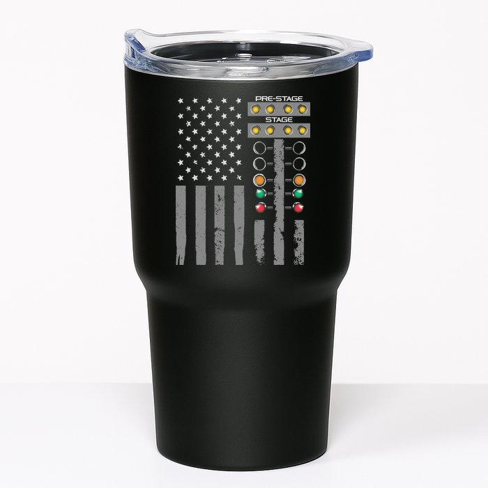 American Flag Drag Racing Strip Tree Light For Dragster Tumbler