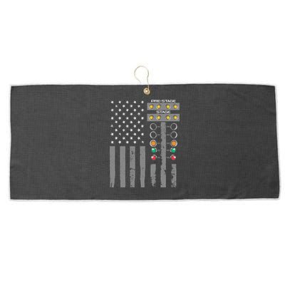 American Flag Drag Racing Strip Tree Light For Dragster Large Microfiber Waffle Golf Towel