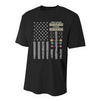 American Flag Drag Racing Strip Tree Light For Dragster Youth Performance Sprint T-Shirt