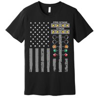 American Flag Drag Racing Strip Tree Light For Dragster Premium T-Shirt