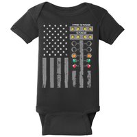 American Flag Drag Racing Strip Tree Light For Dragster Baby Bodysuit