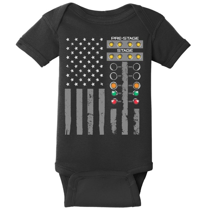 American Flag Drag Racing Strip Tree Light For Dragster Baby Bodysuit