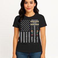 American Flag Drag Racing Strip Tree Light For Dragster Womens T-Shirt