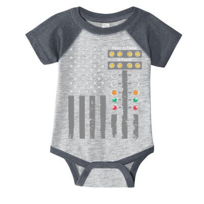 American Flag Drag Racing Strip Tree Light For Dragster Infant Baby Jersey Bodysuit