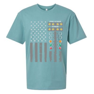 American Flag Drag Racing Strip Tree Light For Dragster Sueded Cloud Jersey T-Shirt