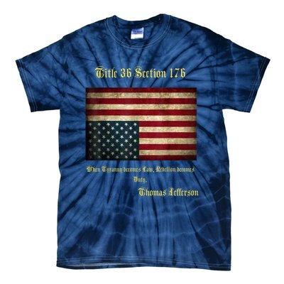 American Flag Distress Upside Down Thomas Jefferson Patriot Tie-Dye T-Shirt