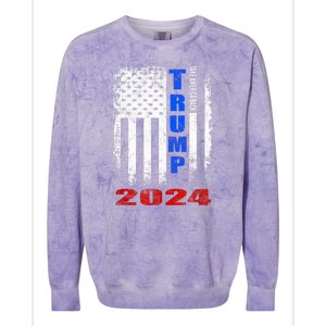 American Flag Design Trump 2024 Colorblast Crewneck Sweatshirt