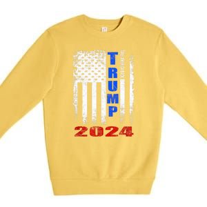 American Flag Design Trump 2024 Premium Crewneck Sweatshirt