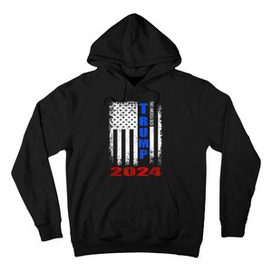 American Flag Design Trump 2024 Hoodie