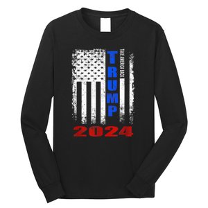 American Flag Design Trump 2024 Long Sleeve Shirt