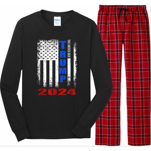 American Flag Design Trump 2024 Long Sleeve Pajama Set