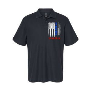 American Flag Design Trump 2024 Softstyle Adult Sport Polo