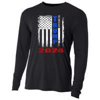 American Flag Design Trump 2024 Cooling Performance Long Sleeve Crew