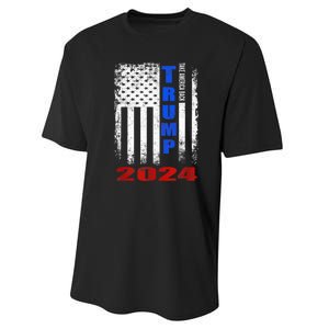 American Flag Design Trump 2024 Performance Sprint T-Shirt