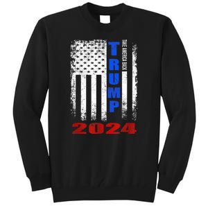 American Flag Design Trump 2024 Tall Sweatshirt