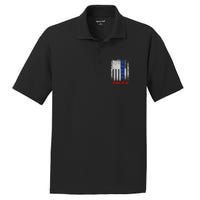 American Flag Design Trump 2024 PosiCharge RacerMesh Polo