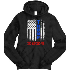 American Flag Design Trump 2024 Tie Dye Hoodie