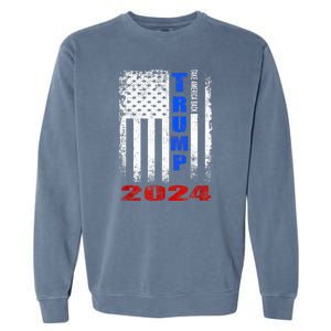 American Flag Design Trump 2024 Garment-Dyed Sweatshirt