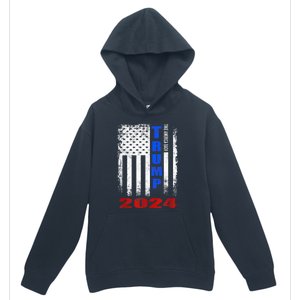 American Flag Design Trump 2024 Urban Pullover Hoodie