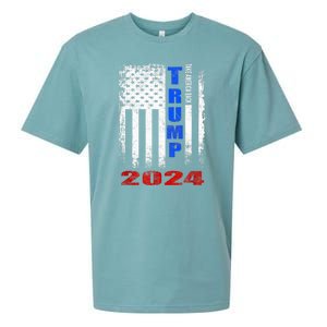 American Flag Design Trump 2024 Sueded Cloud Jersey T-Shirt