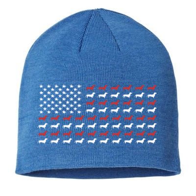 American Flag Dachshund Patriotic Dachshund Doxie Lover Gift Sustainable Beanie