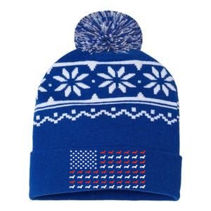 American Flag Dachshund Patriotic Dachshund Doxie Lover Gift USA-Made Snowflake Beanie