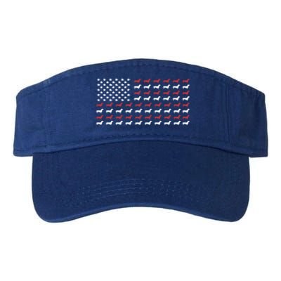 American Flag Dachshund Patriotic Dachshund Doxie Lover Gift Valucap Bio-Washed Visor