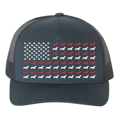 American Flag Dachshund Patriotic Dachshund Doxie Lover Gift Yupoong Adult 5-Panel Trucker Hat