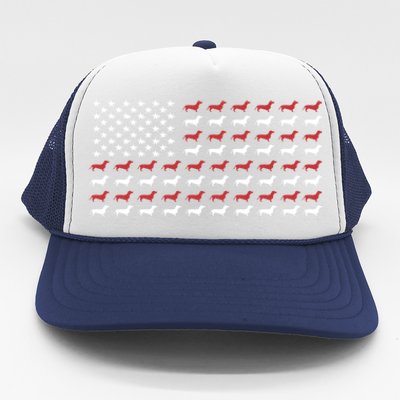 American Flag Dachshund Patriotic Dachshund Doxie Lover Gift Trucker Hat