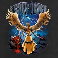 Angel Fighting Demons 7 Panel Mesh Trucker Snapback Hat
