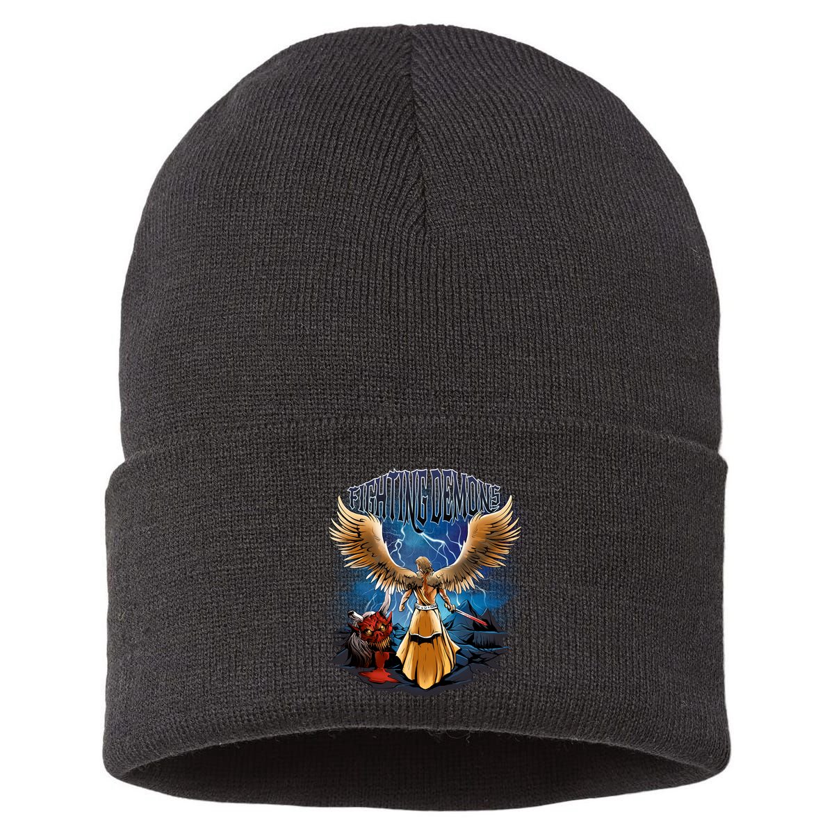 Angel Fighting Demons Sustainable Knit Beanie