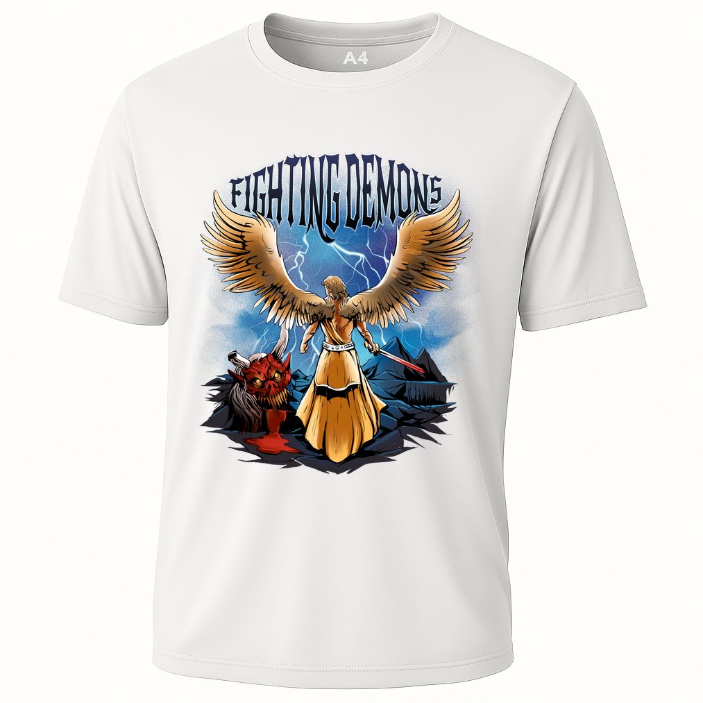 Angel Fighting Demons Cooling Performance Crew T-Shirt