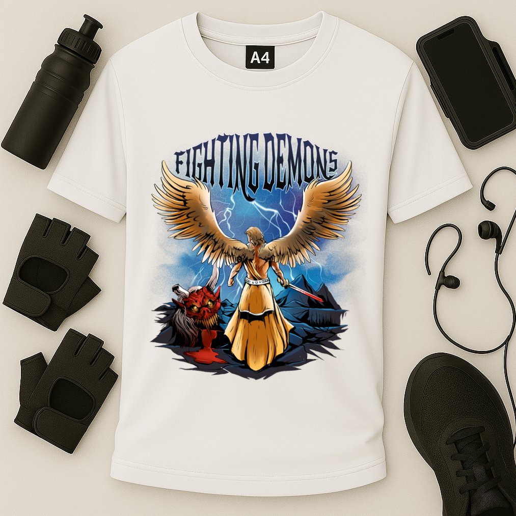 Angel Fighting Demons Cooling Performance Crew T-Shirt