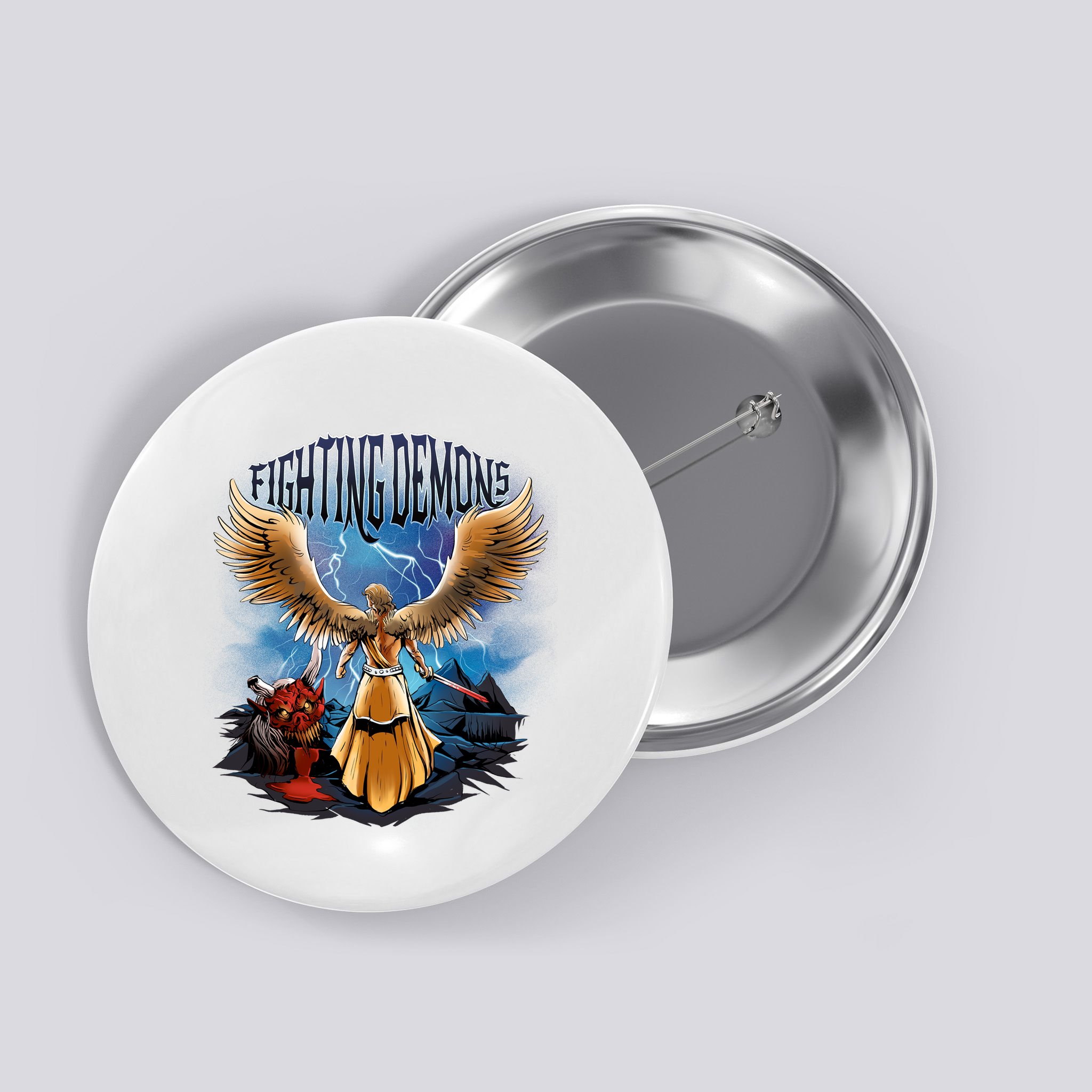 Angel Fighting Demons Button