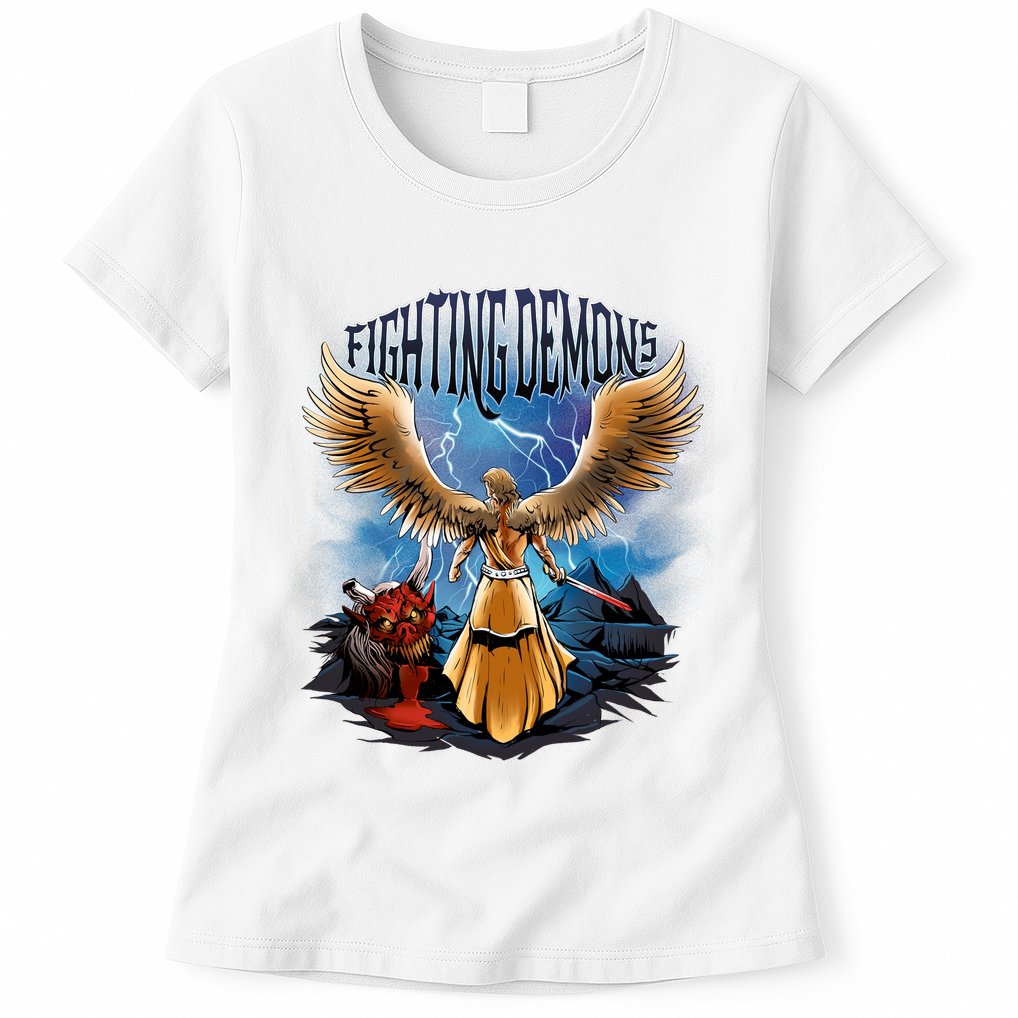 Angel Fighting Demons Womens T-Shirt