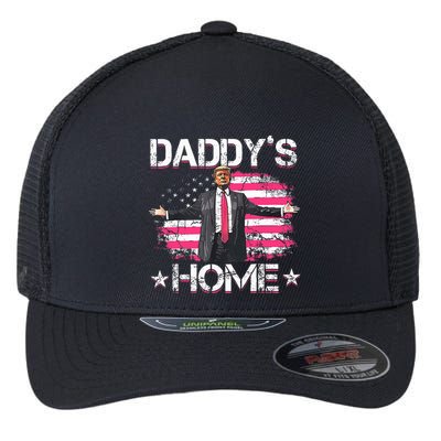 American Flag DaddyS Home Trump 2024 Flexfit Unipanel Trucker Cap