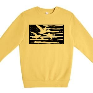 American Flag Duck Hunter Premium Crewneck Sweatshirt