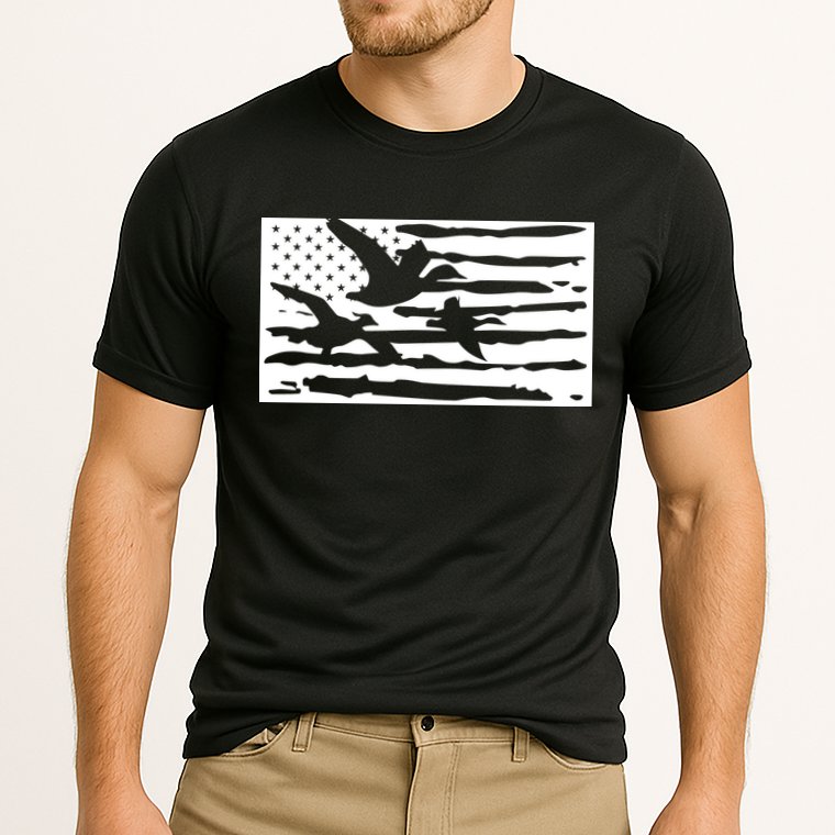 American Flag Duck Hunter Cooling Performance Crew T-Shirt