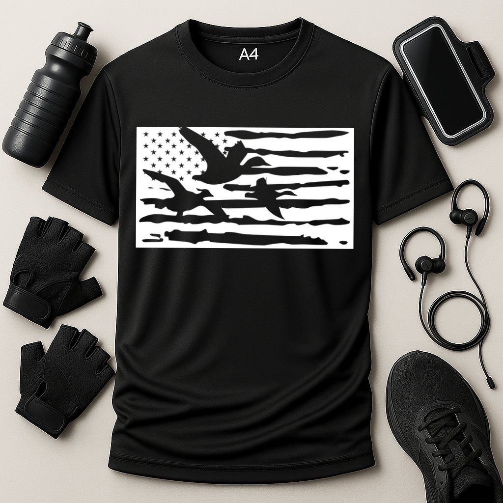 American Flag Duck Hunter Cooling Performance Crew T-Shirt