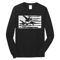 American Flag Duck Hunter Long Sleeve Shirt