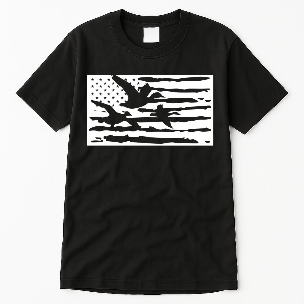 American Flag Duck Hunter Tall T-Shirt