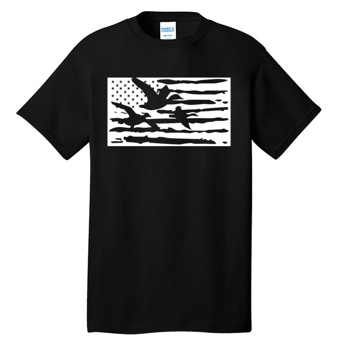 American Flag Duck Hunter Tall T-Shirt