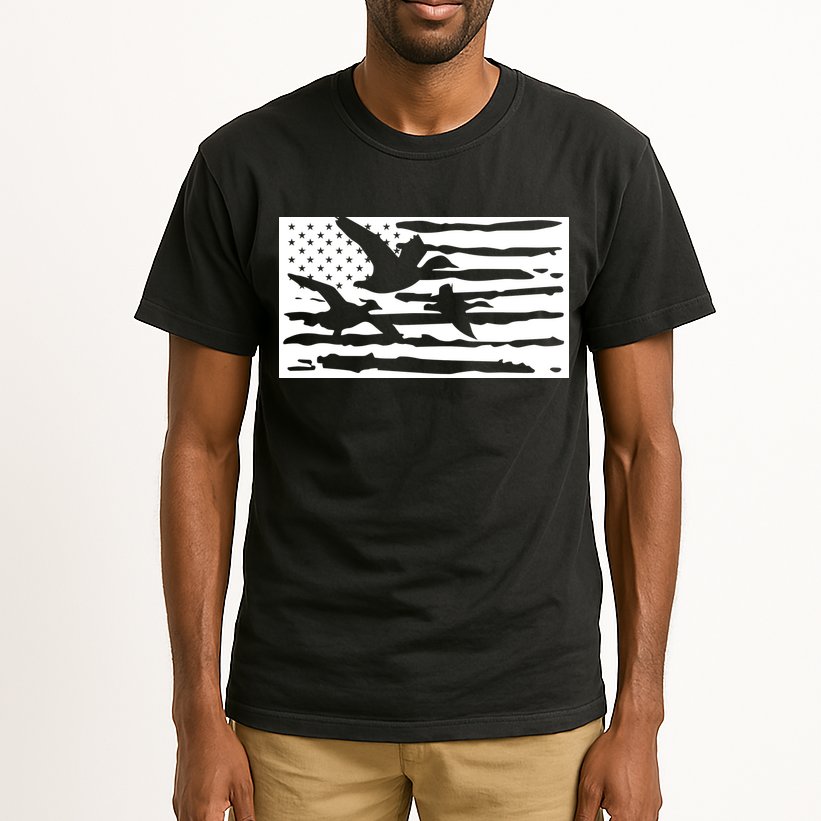 American Flag Duck Hunter Tall T-Shirt